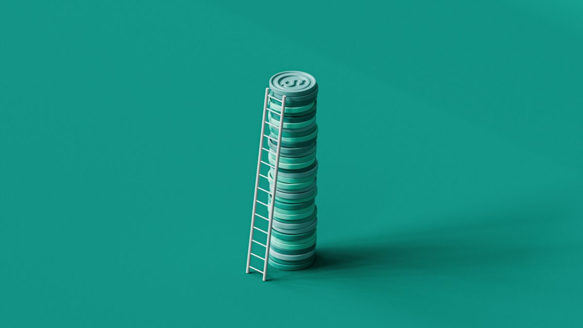 ladder and coins